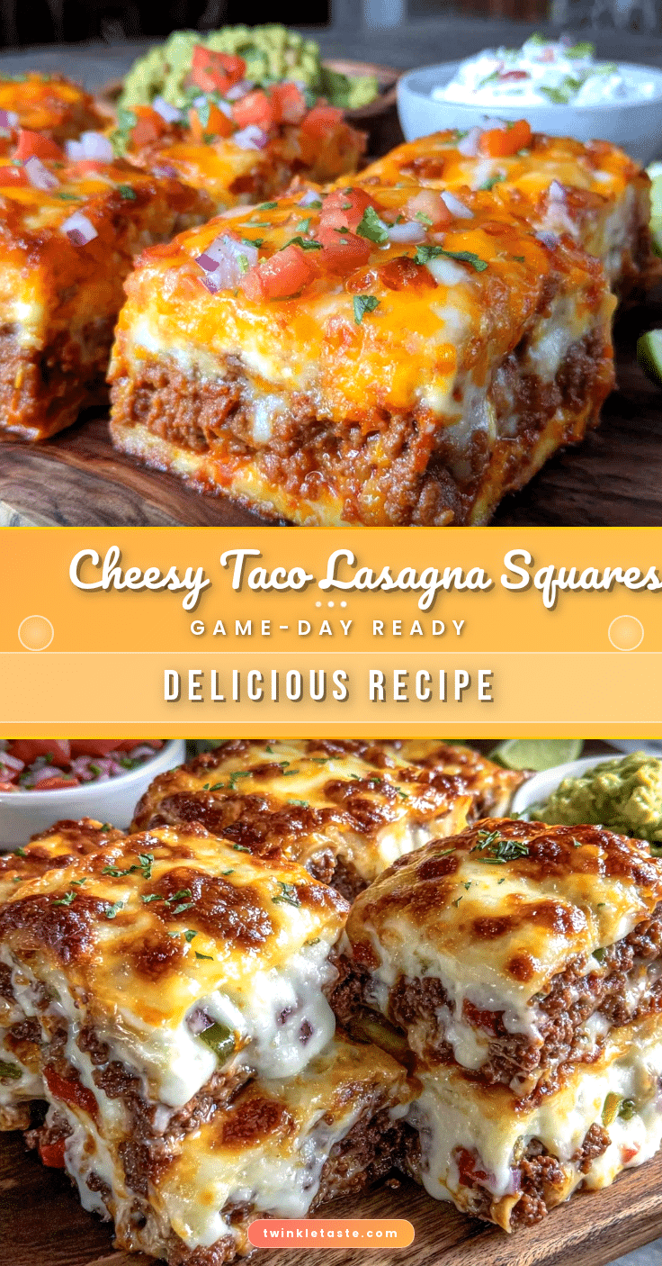 cheesy taco lasagna squares recipe