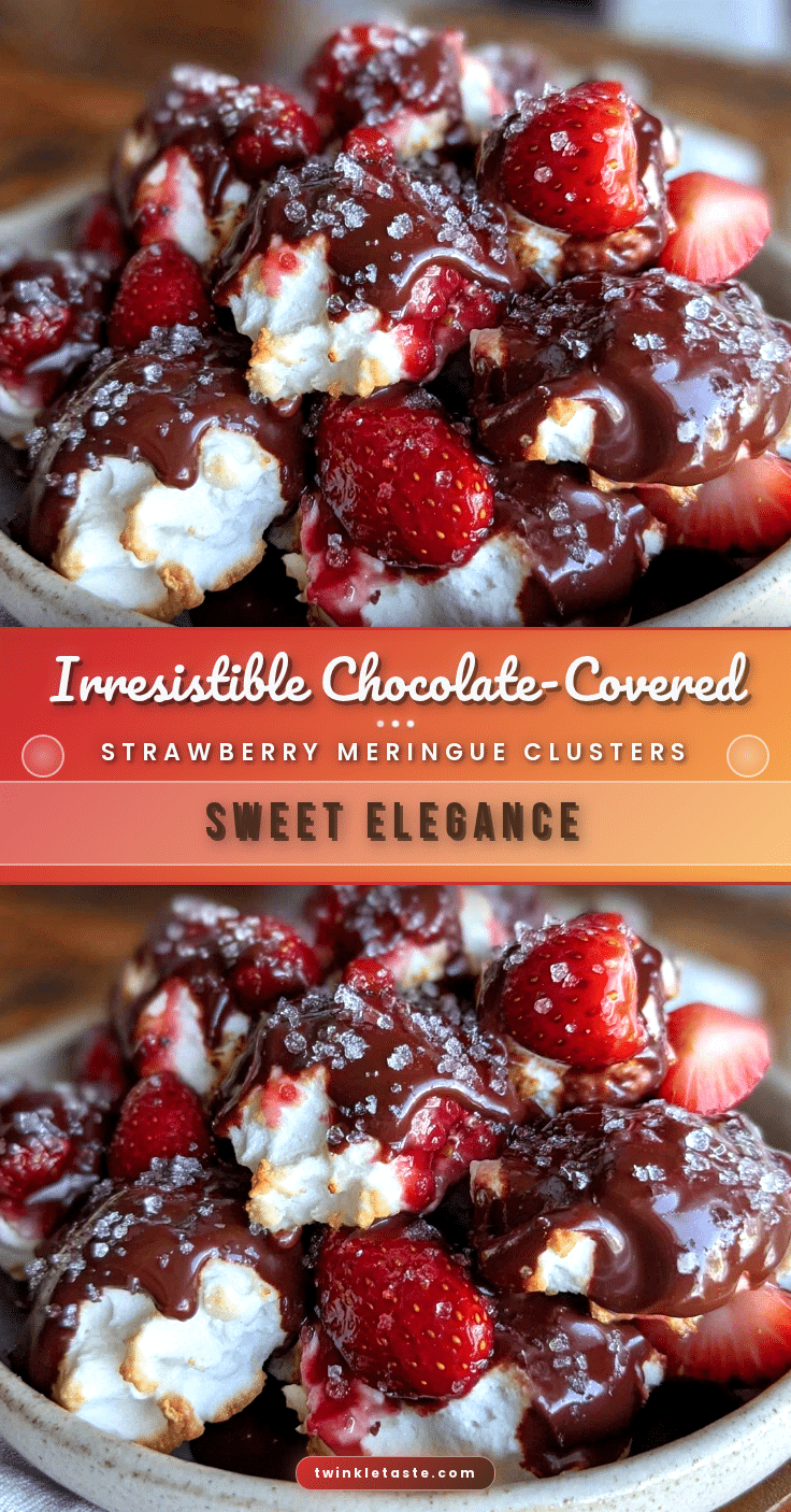chocolate-covered strawberry meringue clusters recipe