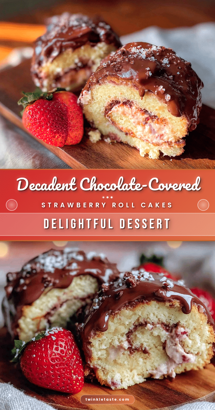 chocolate-covered strawberry roll cakes recipe