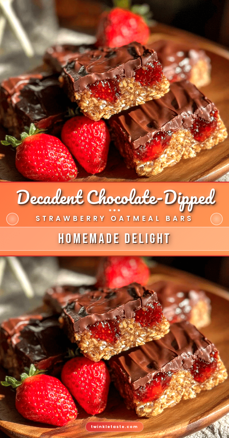 chocolate-dipped strawberry oatmeal fudge bars recipe