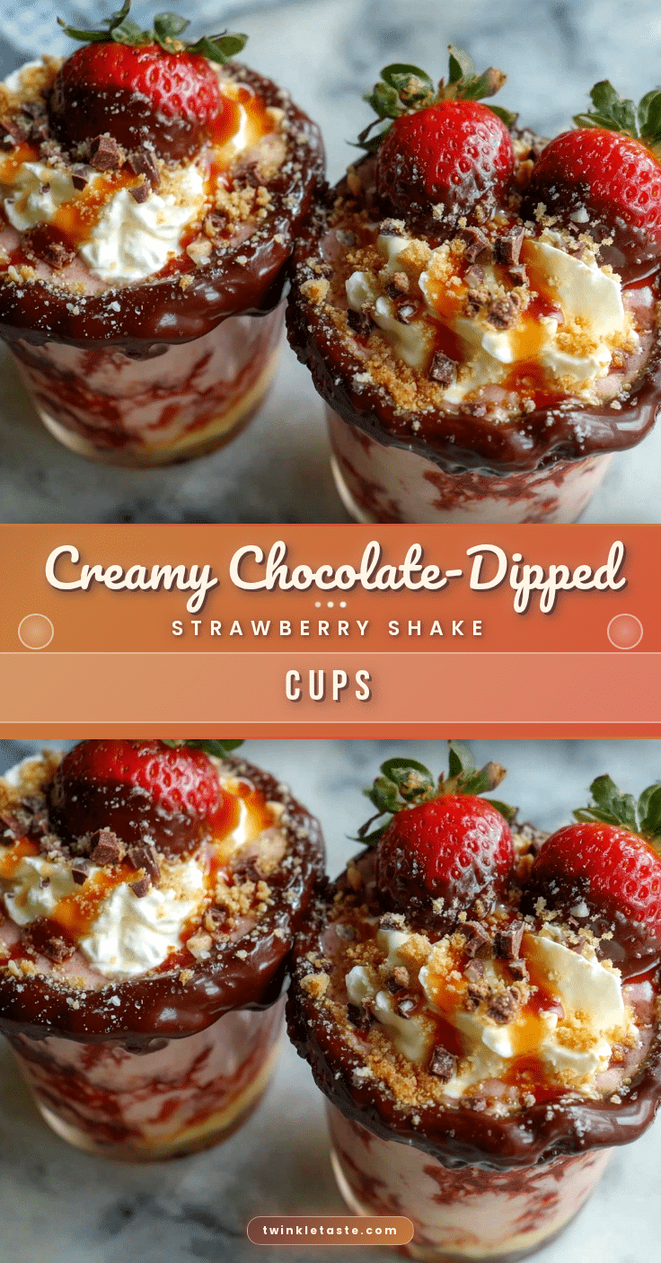 chocolate-dipped strawberry pie shake cups recipe