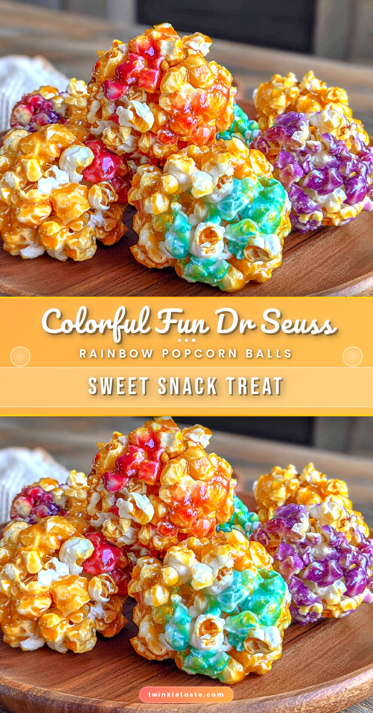 Colorful Dr Seuss Rainbow Swirl Popcorn Balls recipe