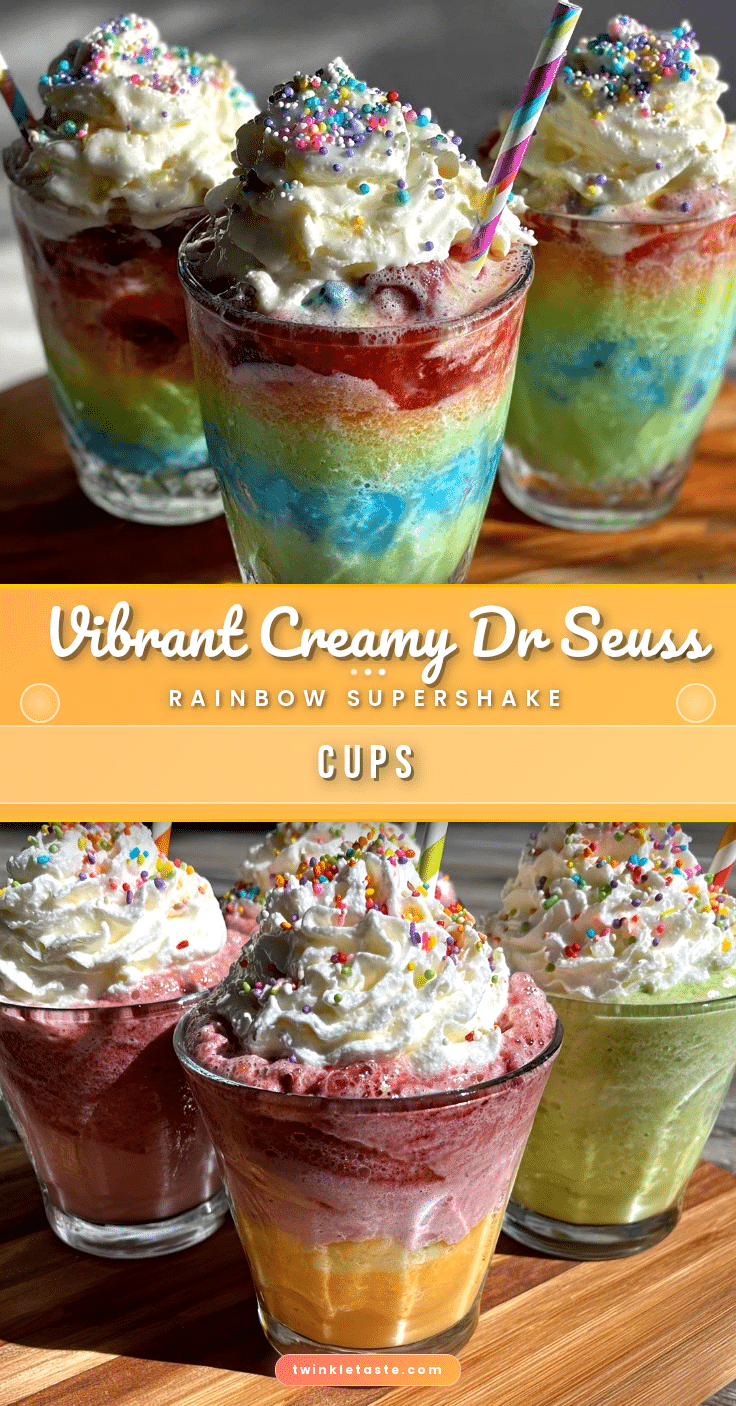 Creamy Dr. Seuss Rainbow Supershake Cups recipe