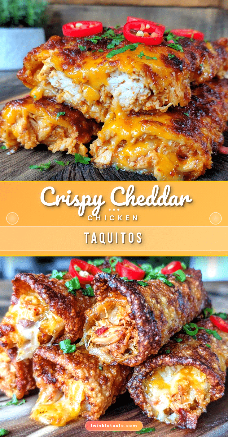 crispy chicken cheddar taquitos recipe