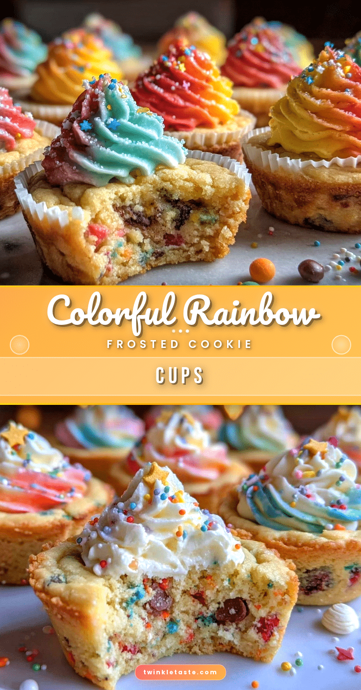 dr seuss rainbow frosted cookie cups recipe