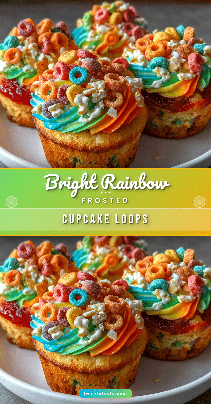 Flavorful Dr. Seuss Rainbow Frosted Cupcake Loops recipe