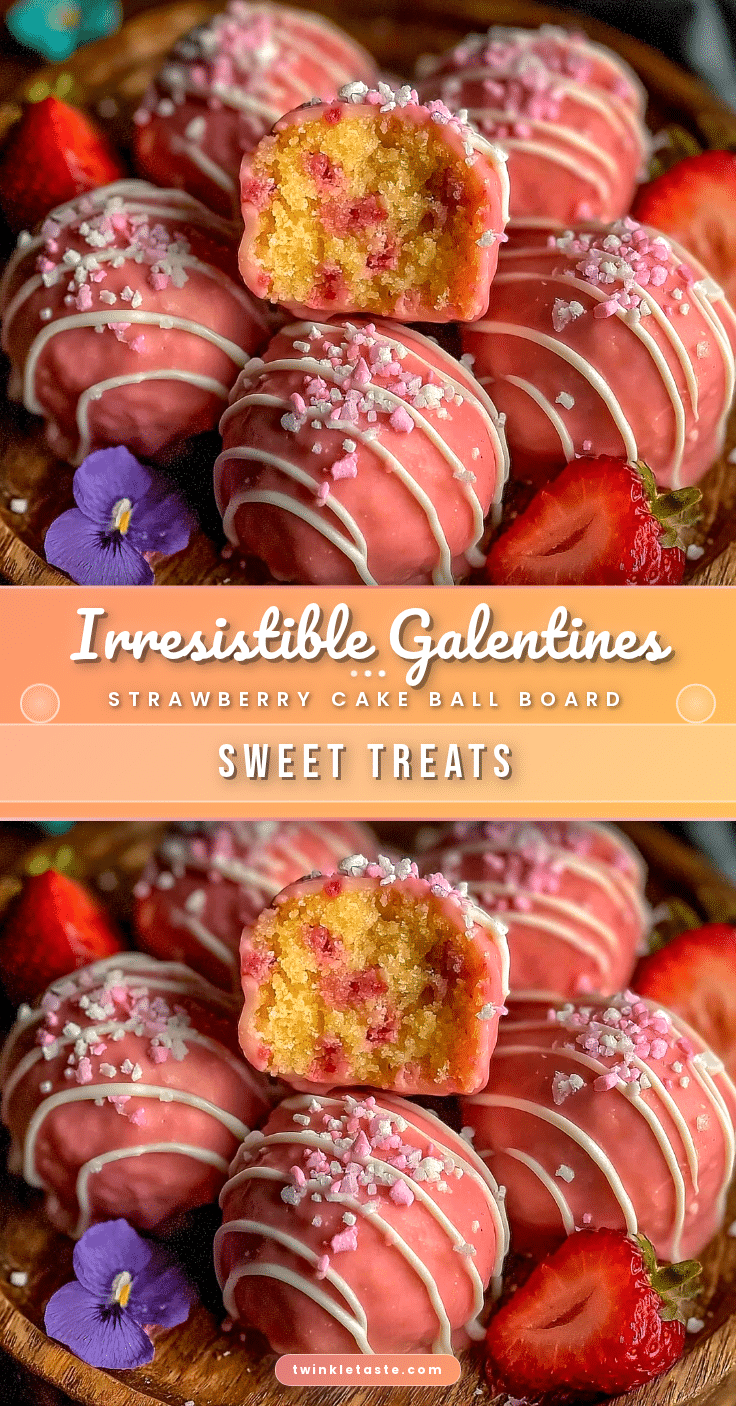 galentines strawberry cake ball board recipe
