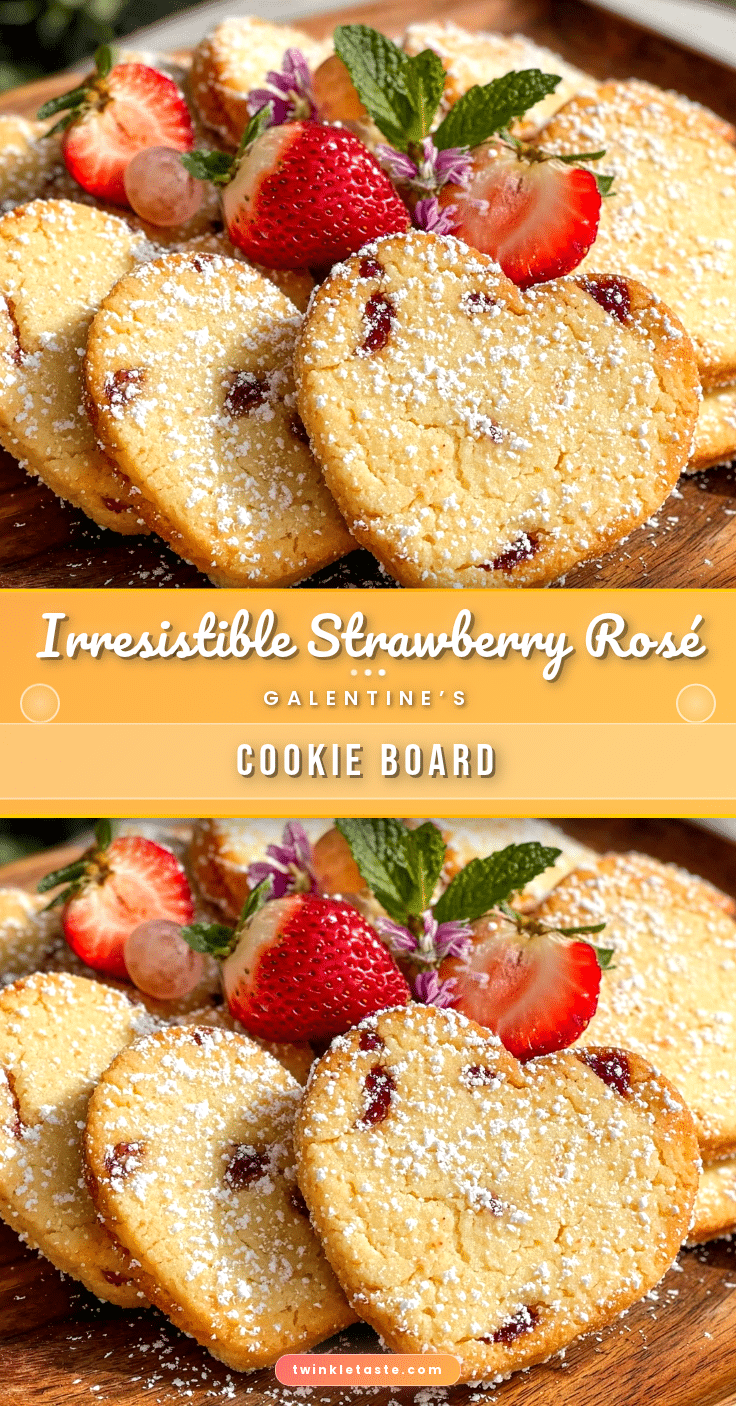 galentines strawberry rosé cookie board recipe