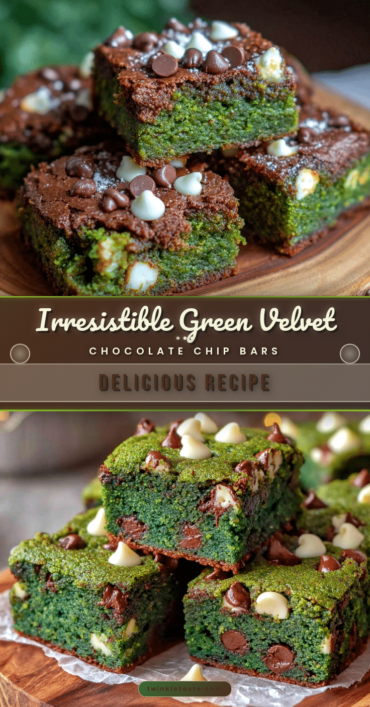 green velvet chocolate chip bars recipe