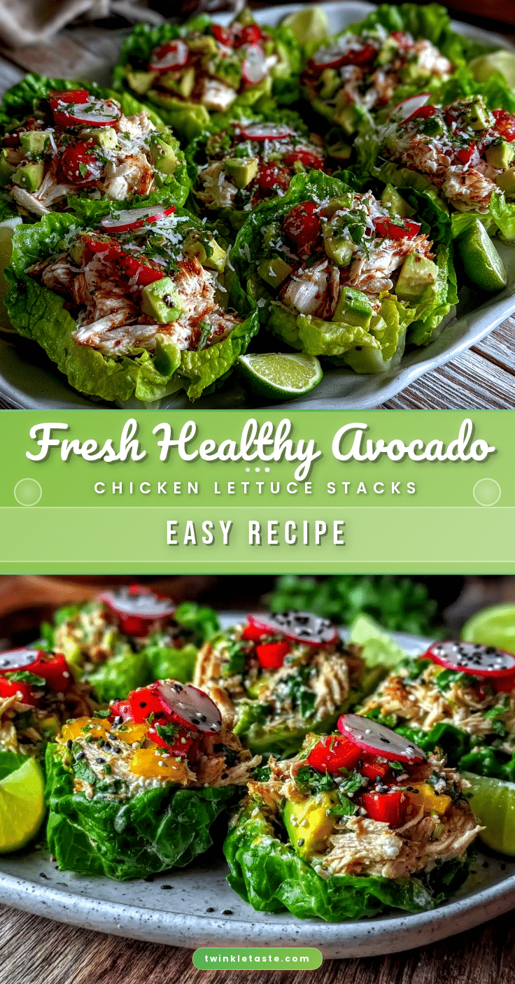 Healthy Avocado Chicken Lettuce Stacks recipe