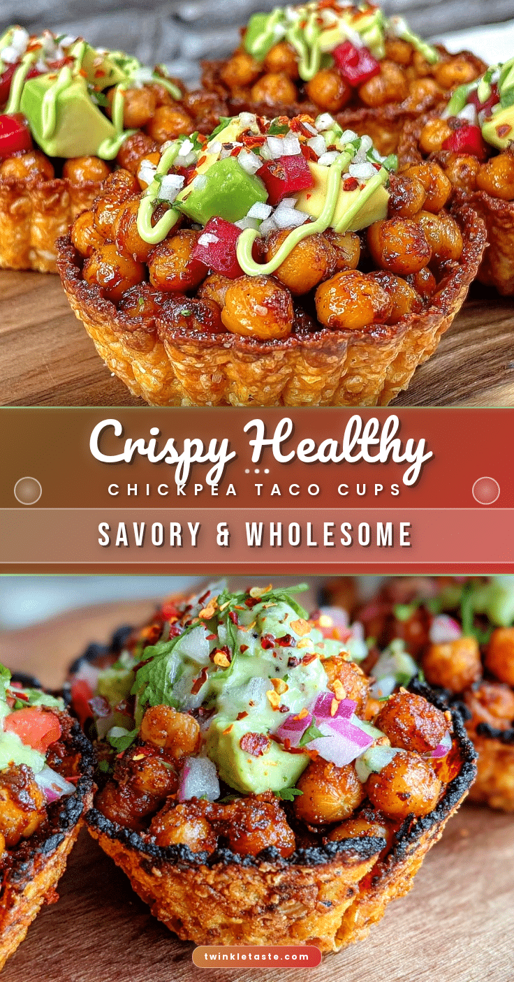 healthy crispy chickpea taco cups recipe