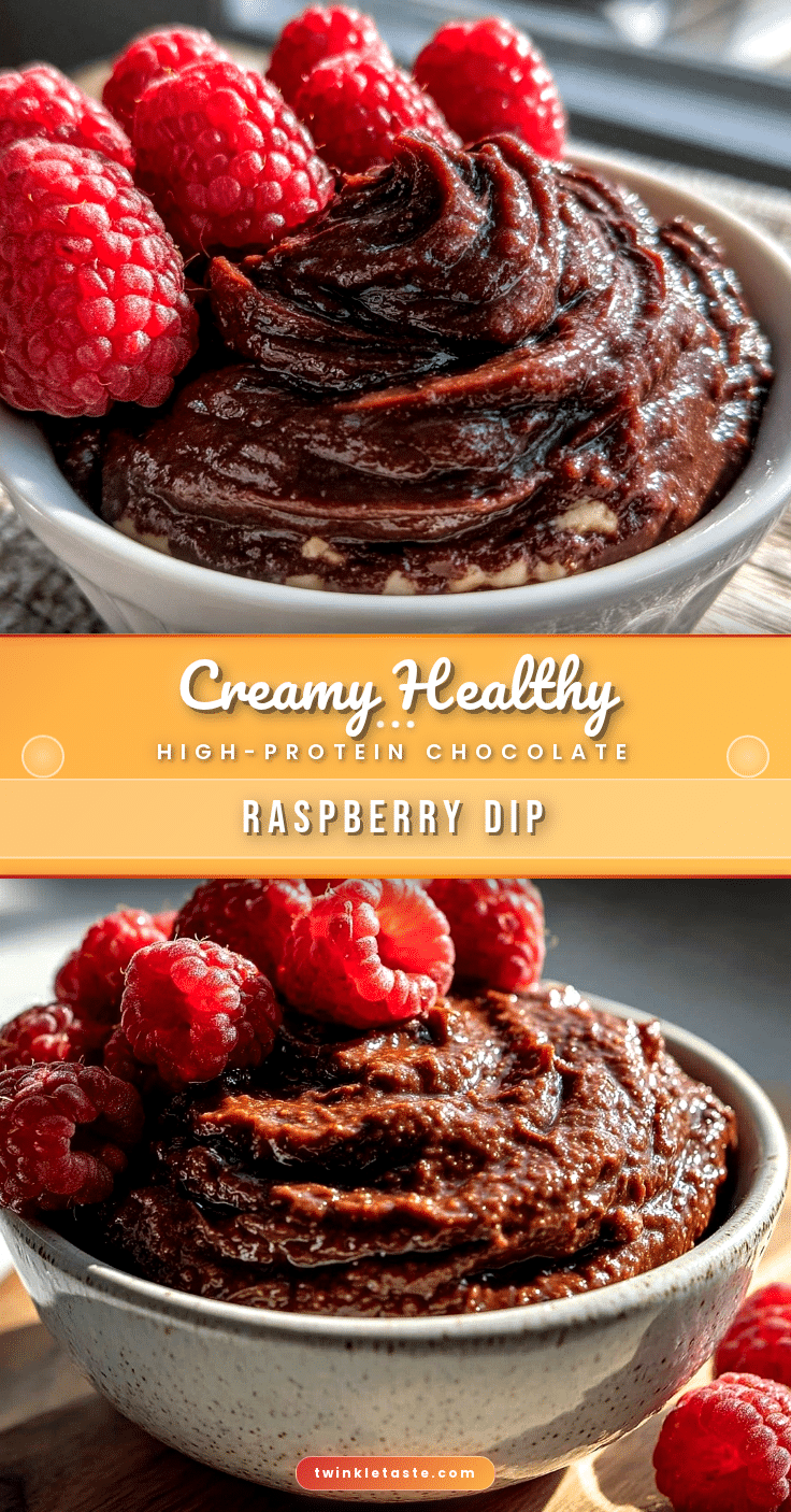 healthy high-protein chocolate raspberry dip recipe
