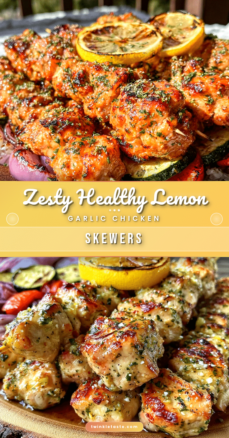 healthy lemon garlic chicken skewers recipe