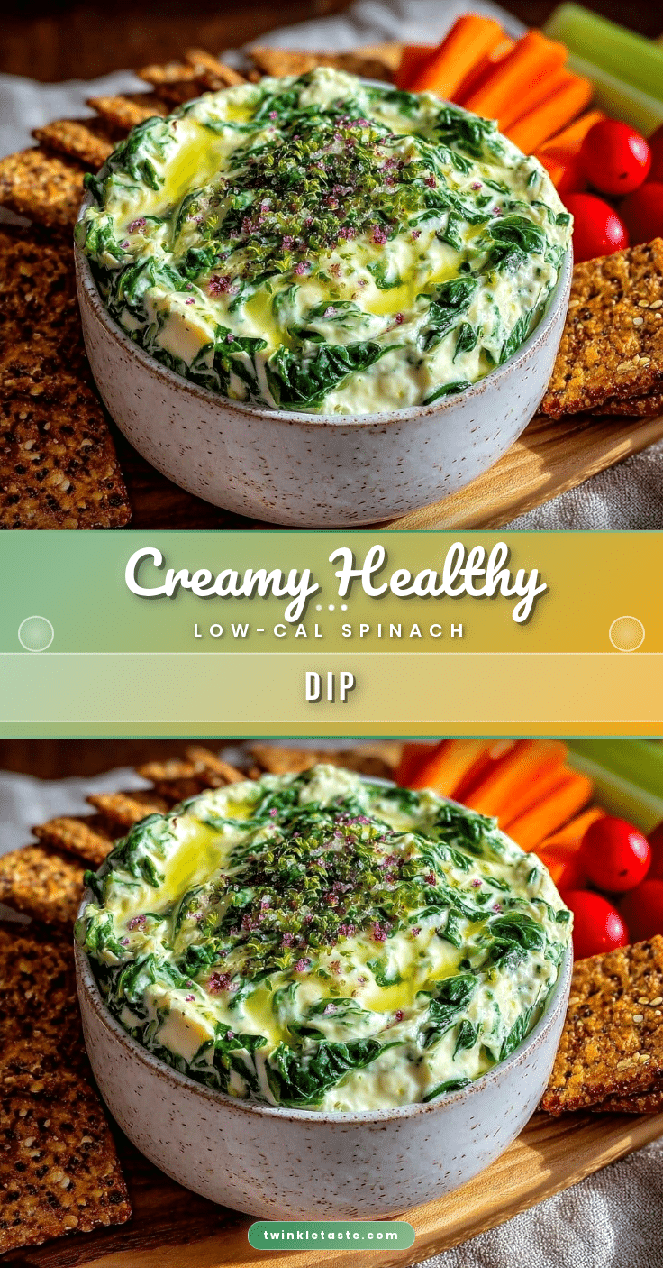 healthy low-cal creamy spinach dip recipe