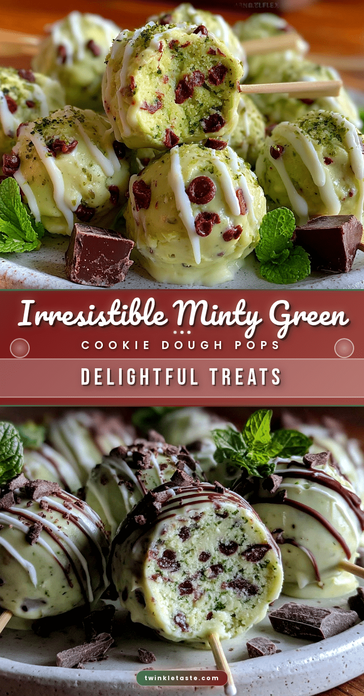 minty green cookie dough pops recipe