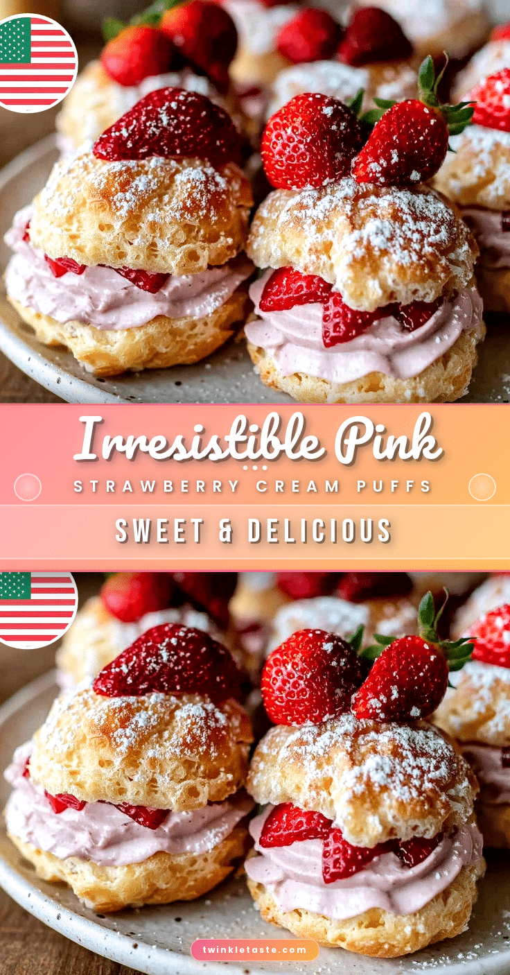 perfect pink strawberry cream puffs recipe