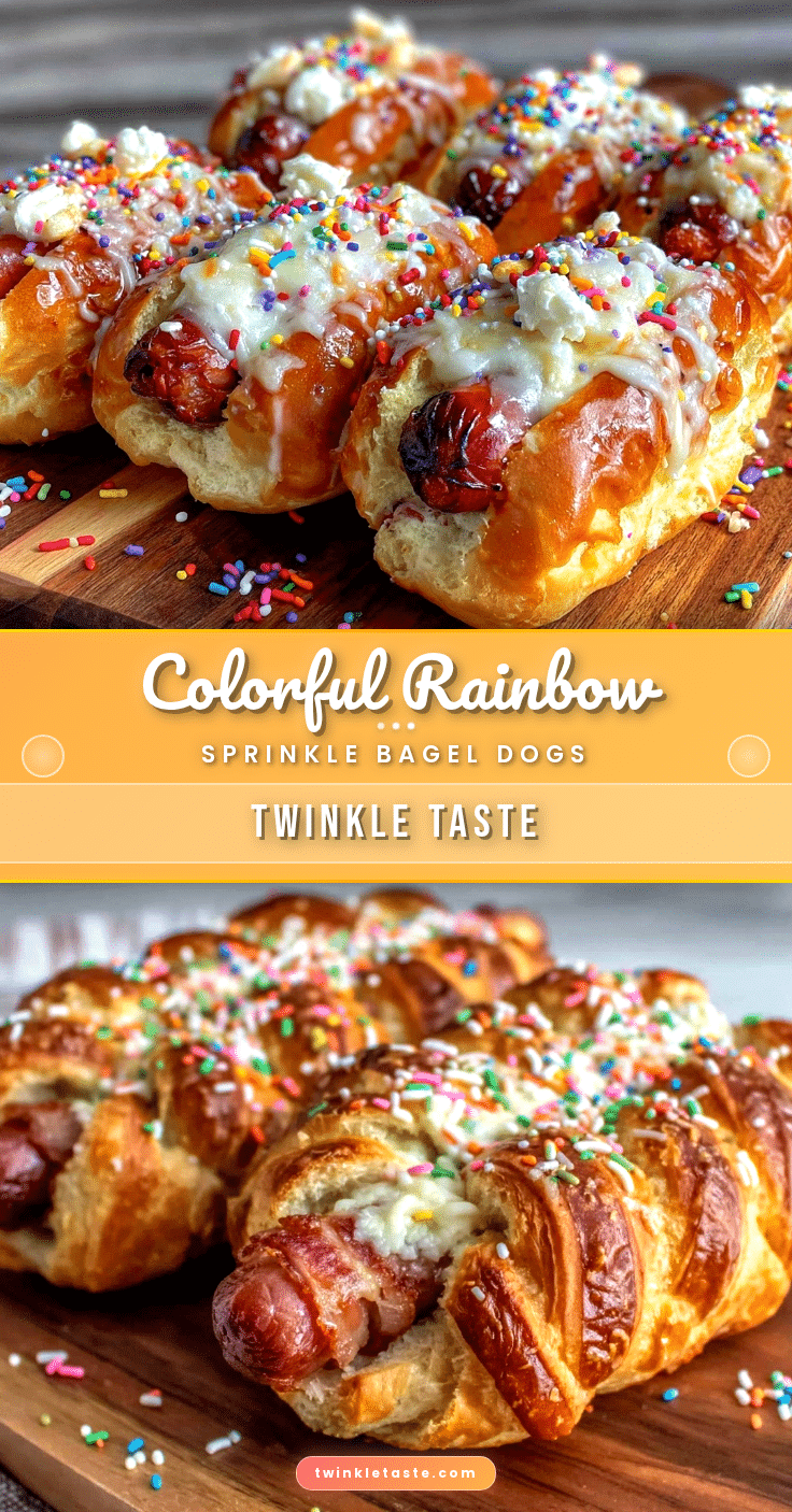 rainbow sprinkle bagel dogs recipe