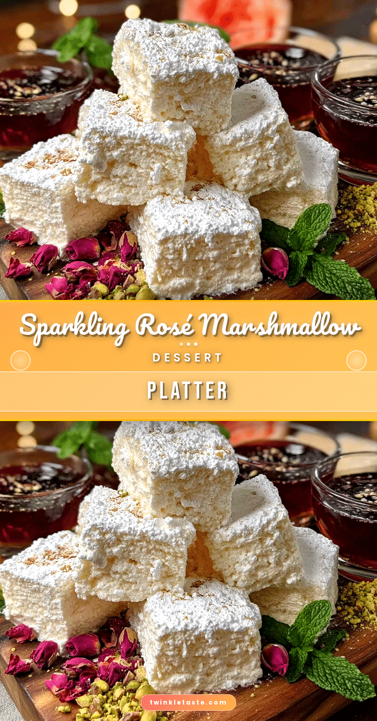 Rosé Marshmallow Dessert Platter recipe