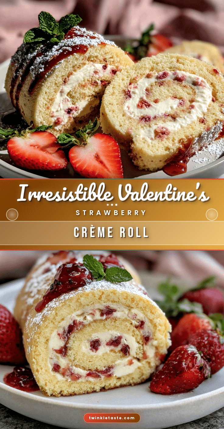 valentines strawberry creme cake roll recipe