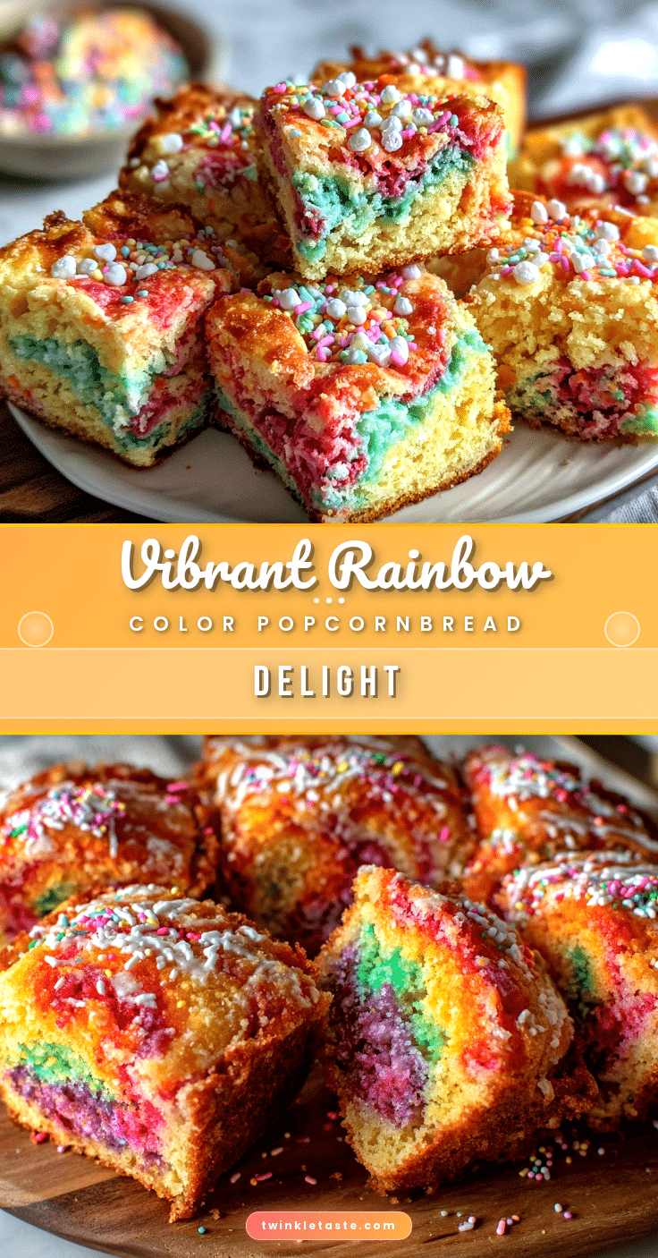 vibrant rainbow color pop cornbread recipe