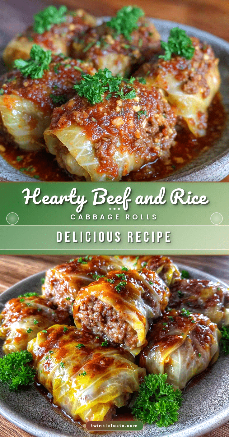 comforting cabbage rolls with beef and rice recipe