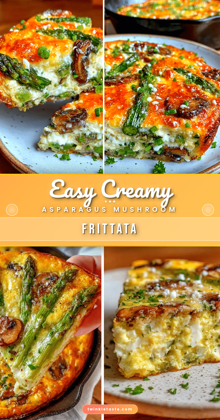 creamy asparagus mushroom frittata recipe