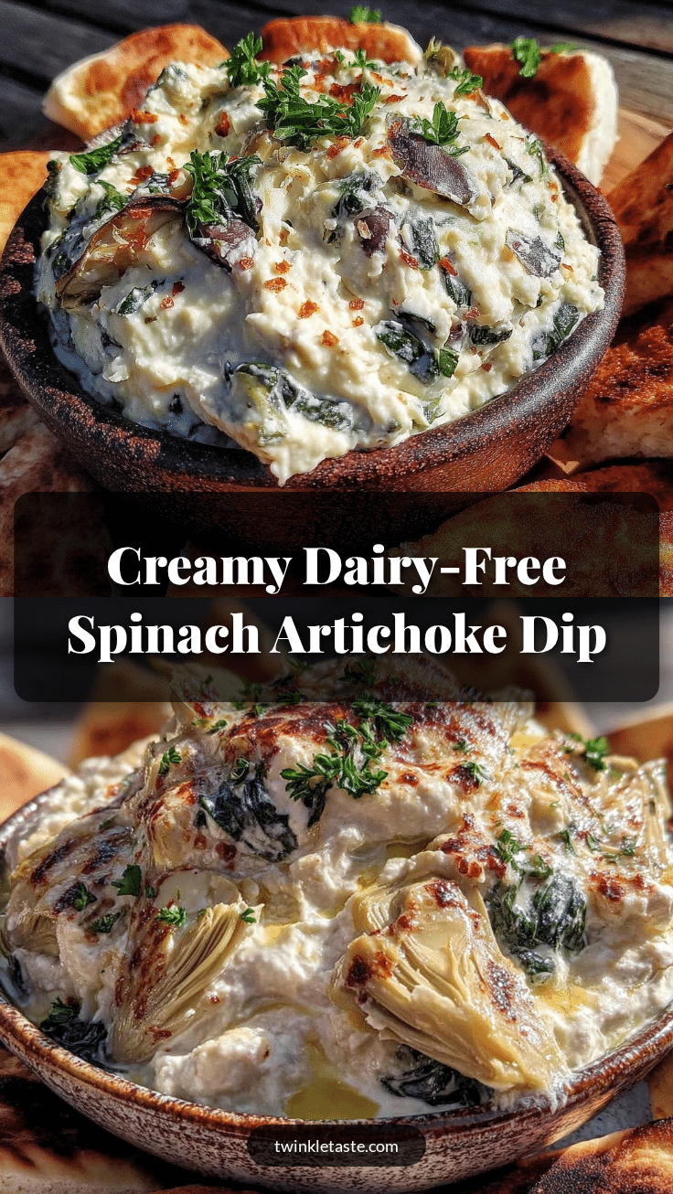 creamy dairy-free spinach artichoke dip recipe