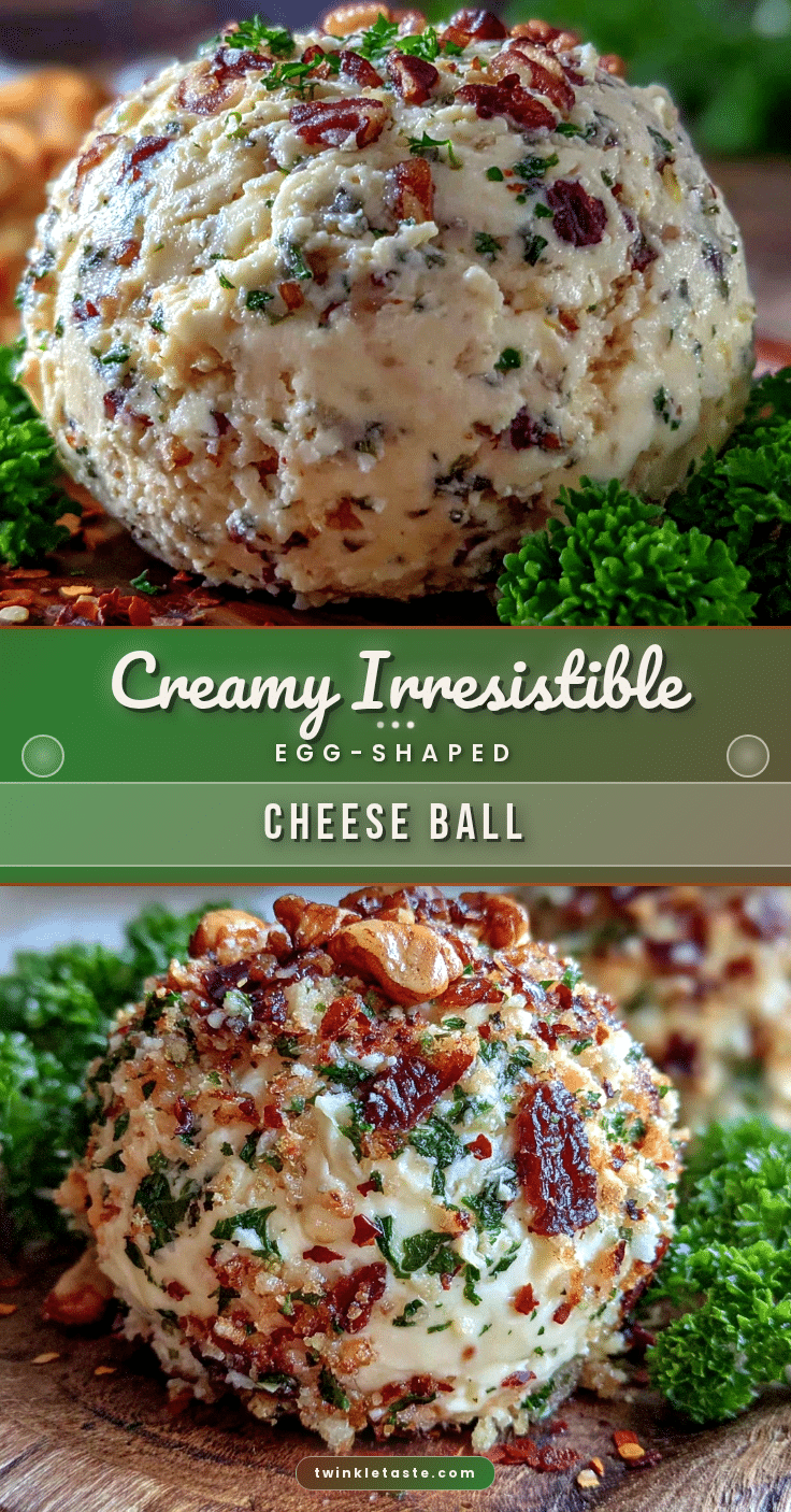 creamy egg-shaped cheese ball recipe