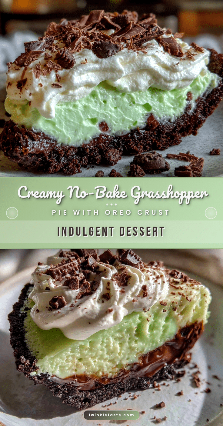 creamy no-bake grasshopper pie recipe