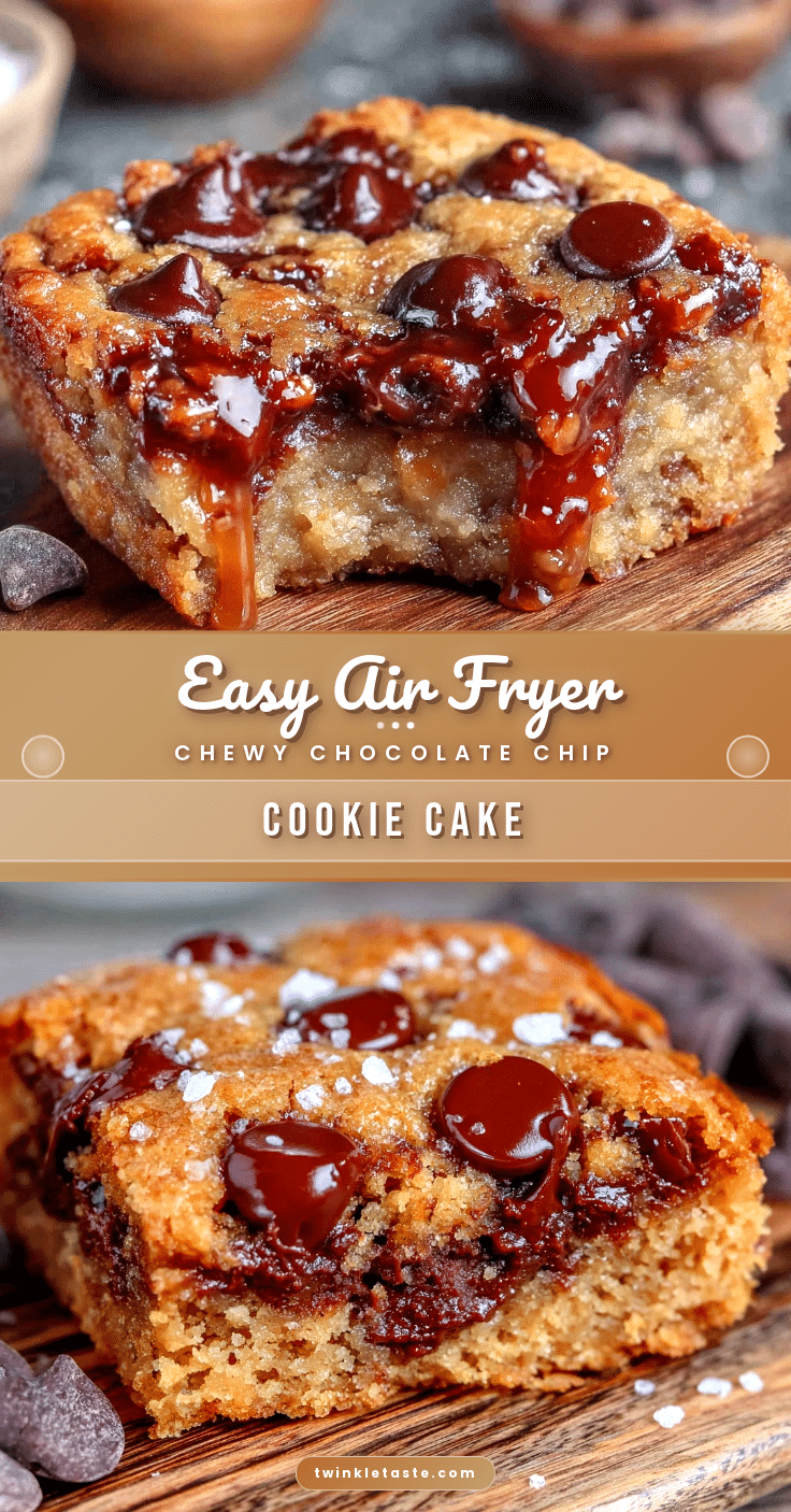 easy air fryer chocolate chip cookie cake recipe