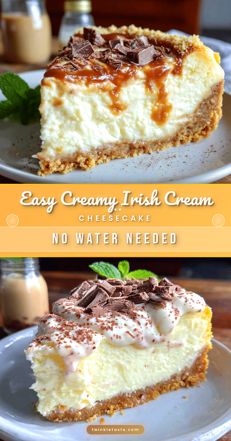 Easy Creamy Irish Cream Cheesecake recipe