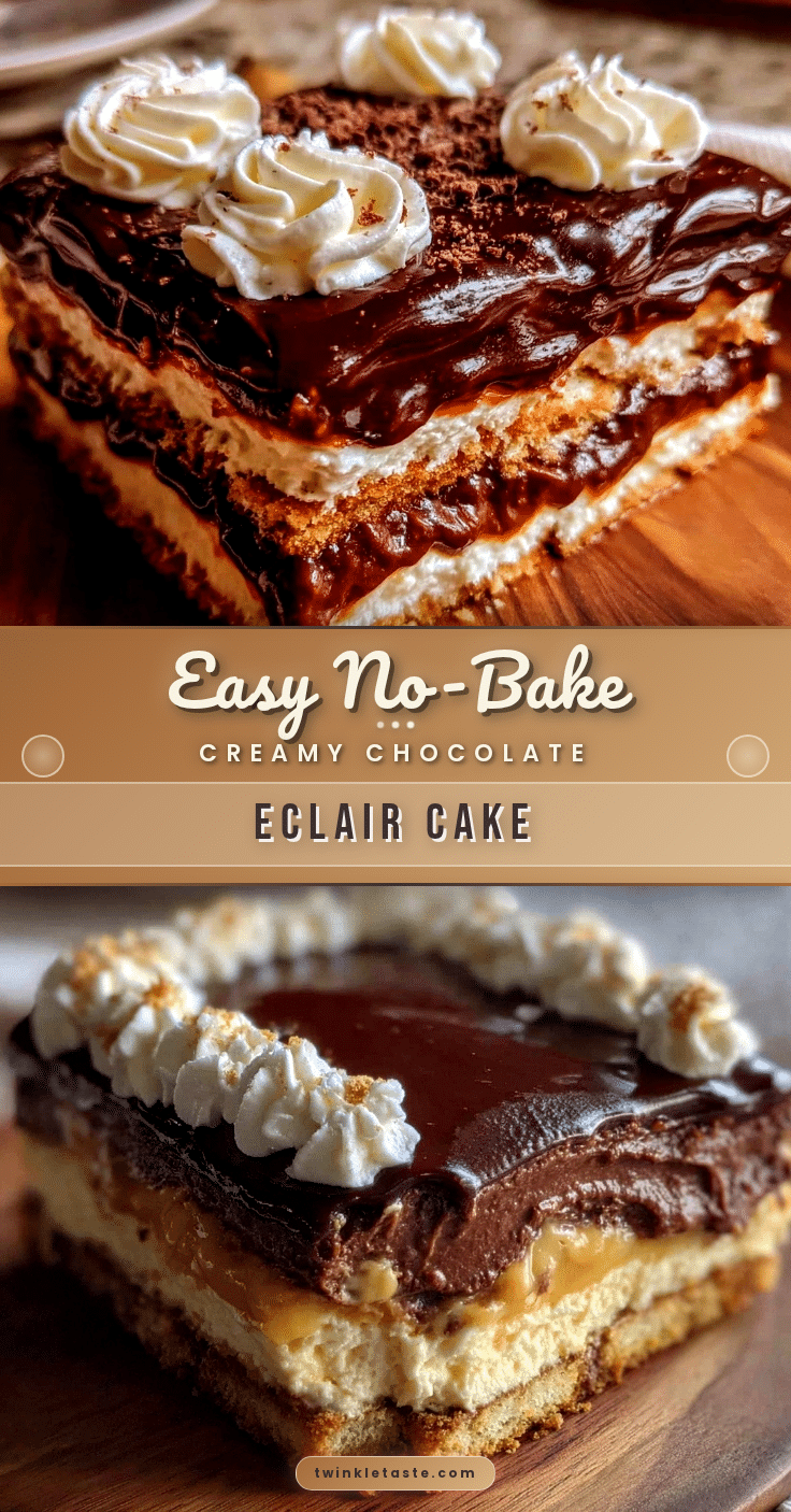 Easy No-Bake Chocolate Eclair Cake recipe