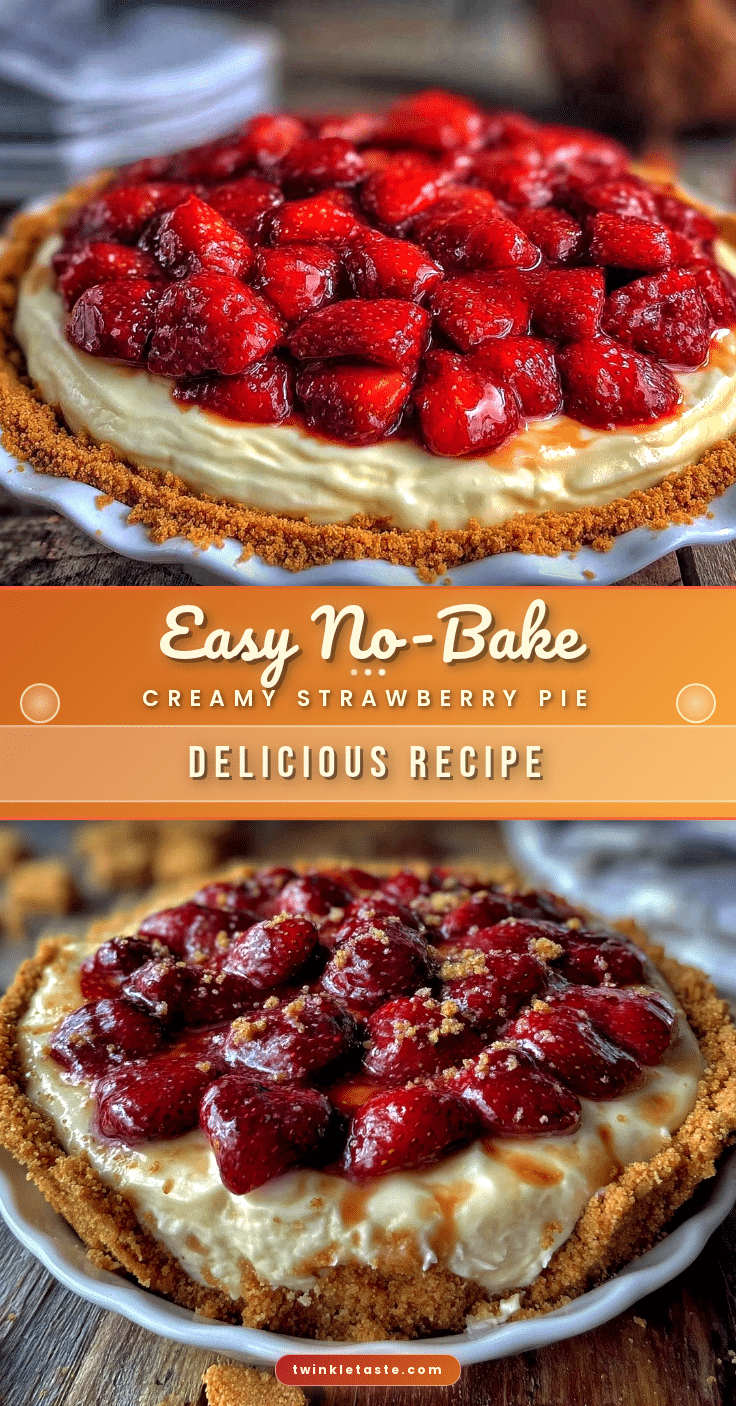 easy no-bake strawberry cream pie recipe