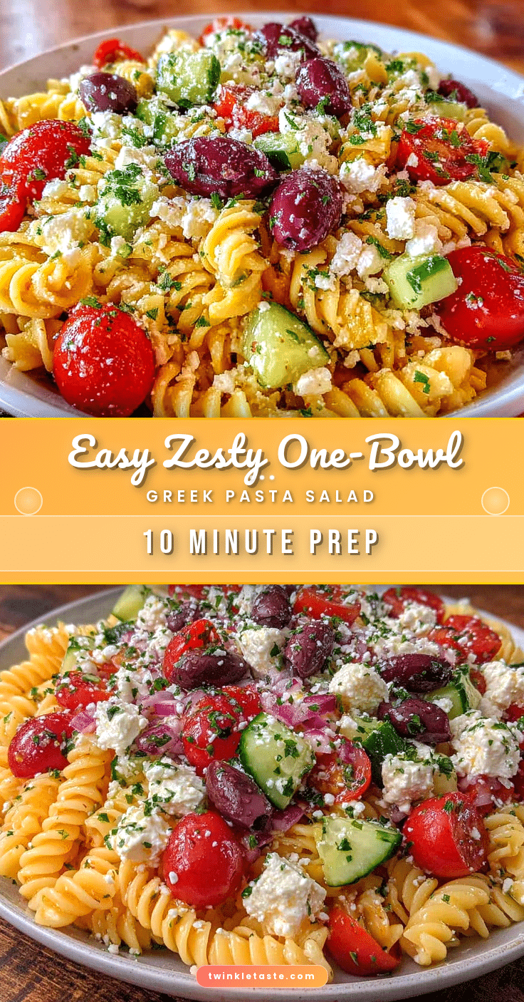 easy zesty one-bowl greek pasta salad recipe