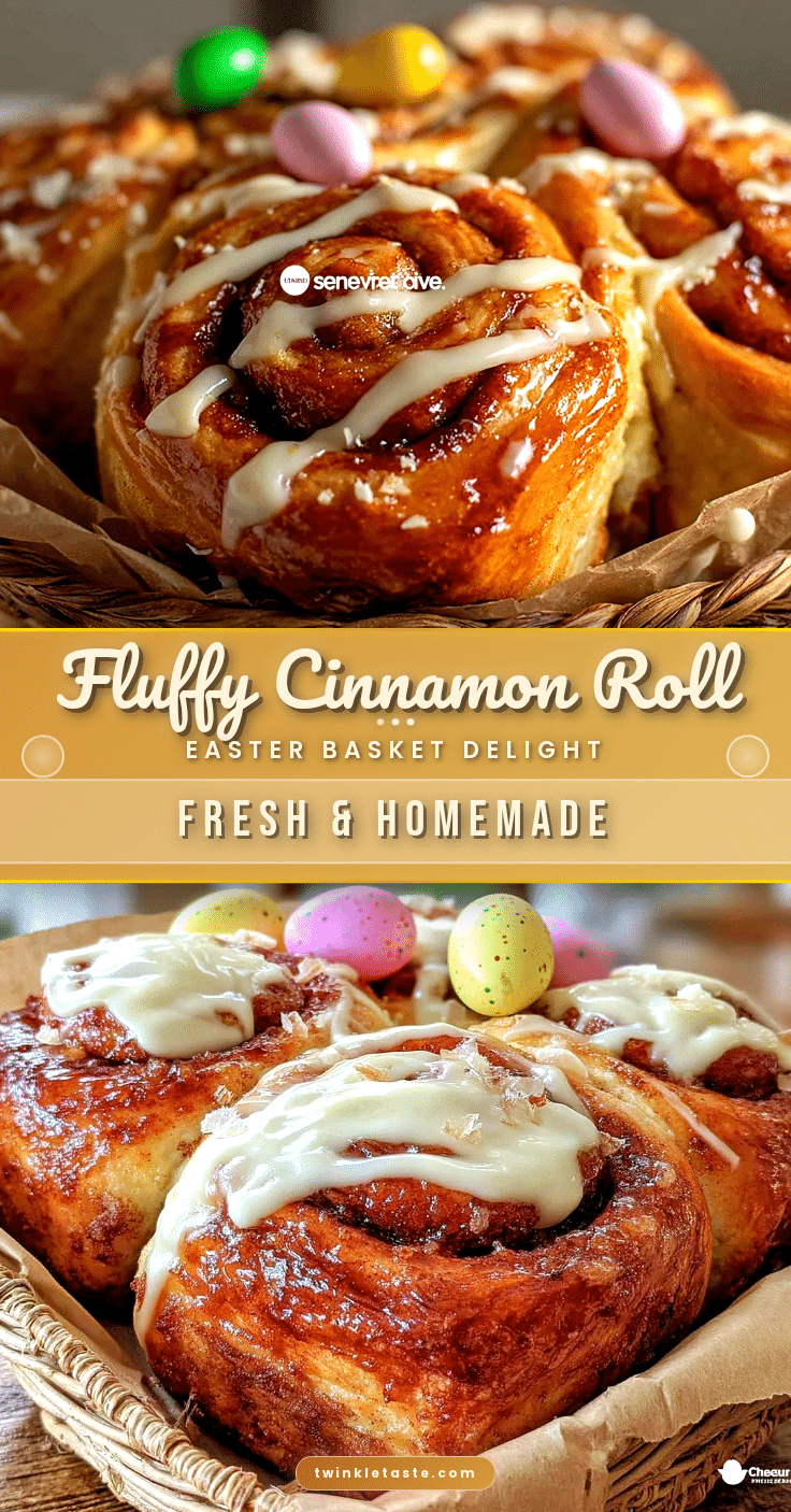 Fluffy Cinnamon Roll Easter Basket Delight recipe