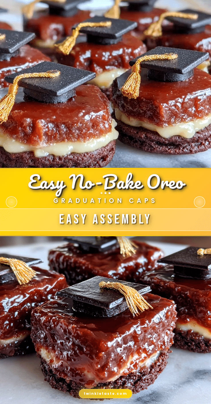 No-Bake Graduation Cap Oreo Cookies recipe