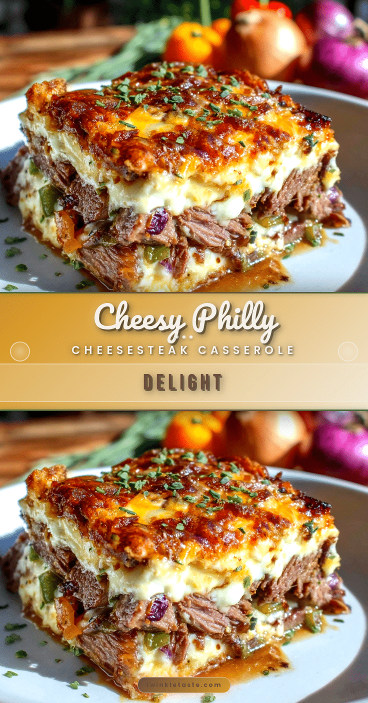 Philly cheesesteak casserole recipe