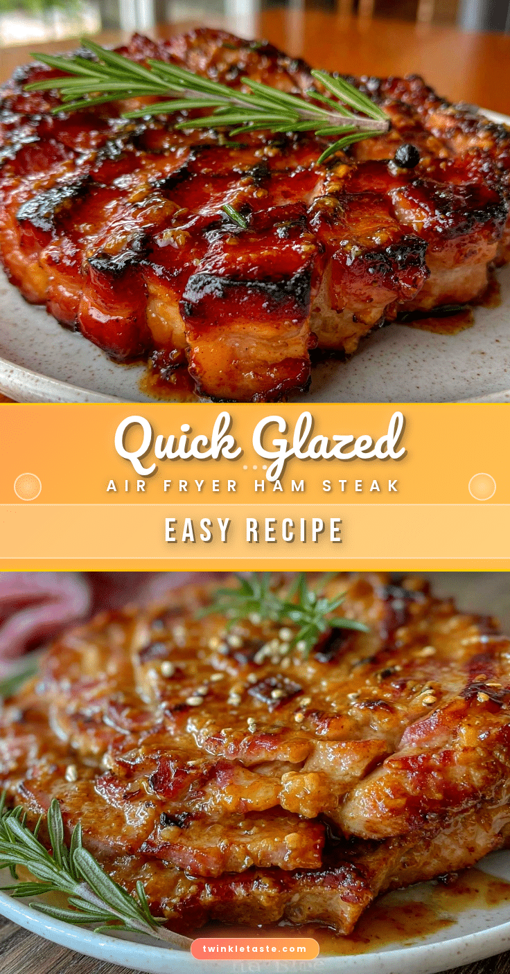 quick air fryer glazed ham steak recipe