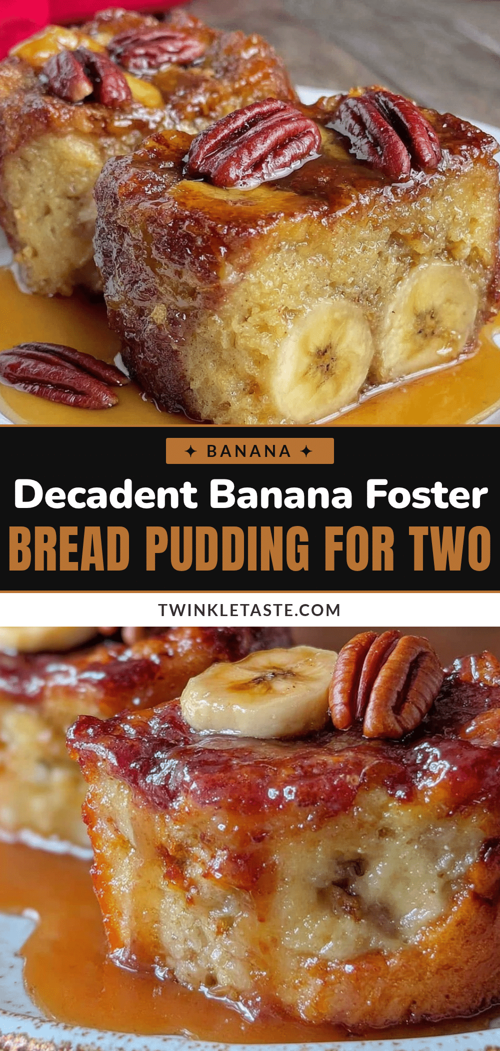 banana foster bread pudding for two recipe