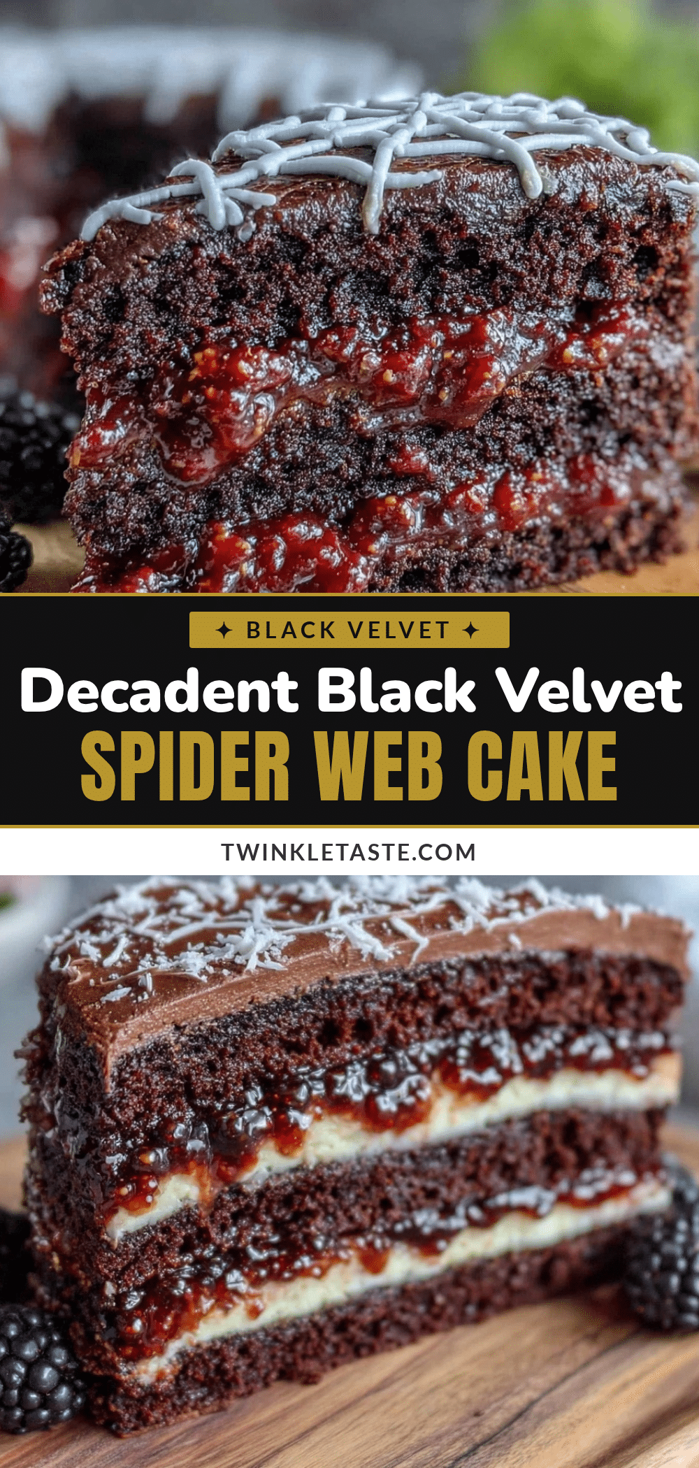 black velvet spider web layer cake recipe
