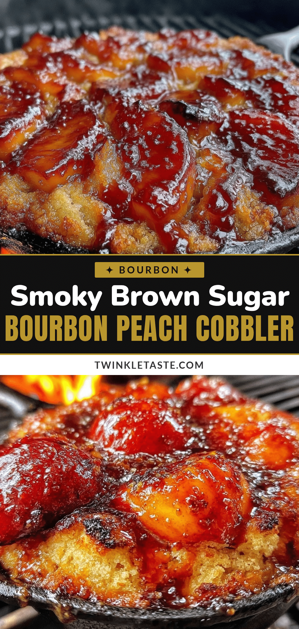 brown sugar bourbon grilled peach cobbler recipe