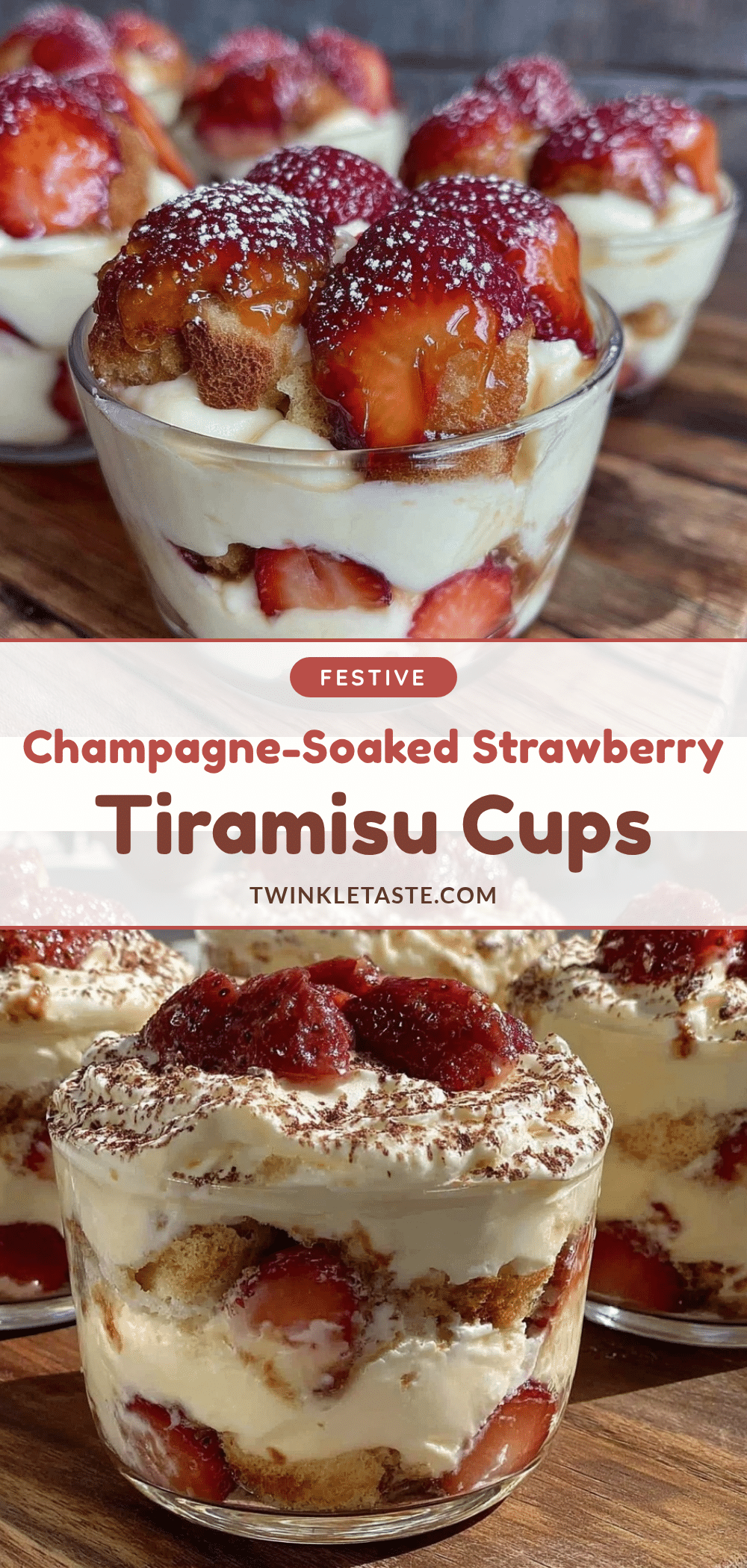champagne-soaked strawberry tiramisu cups recipe