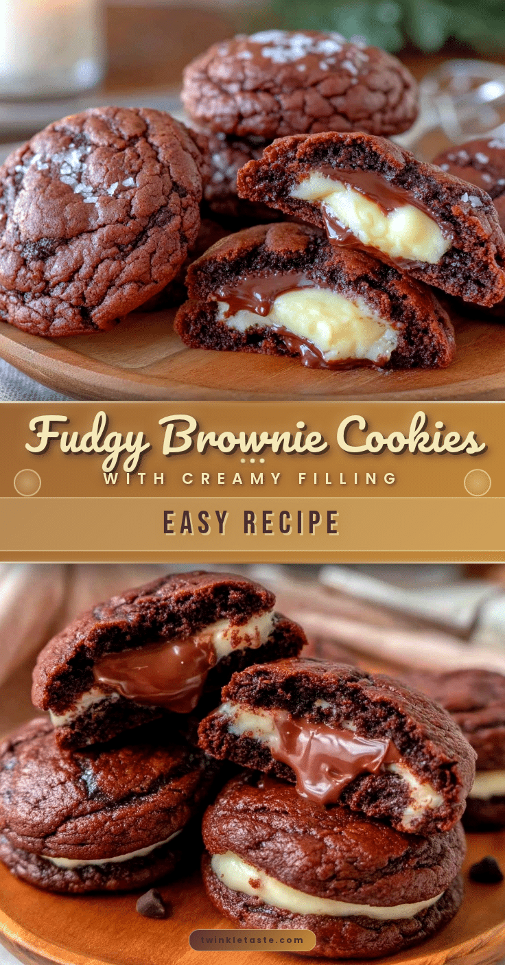 cozy brownie cookies with cream cheese filling recipe