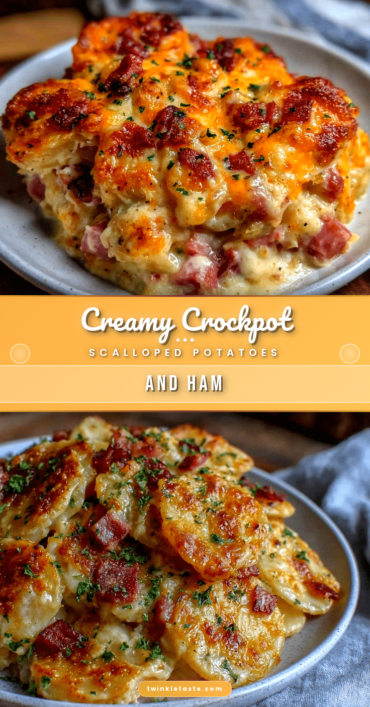 creamy crockpot scalloped potatoes and ham recipe