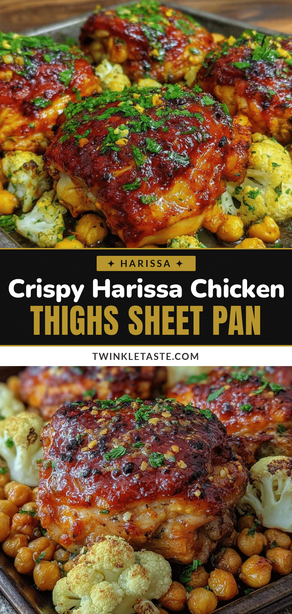 crispy sheet pan harissa chicken thighs recipe