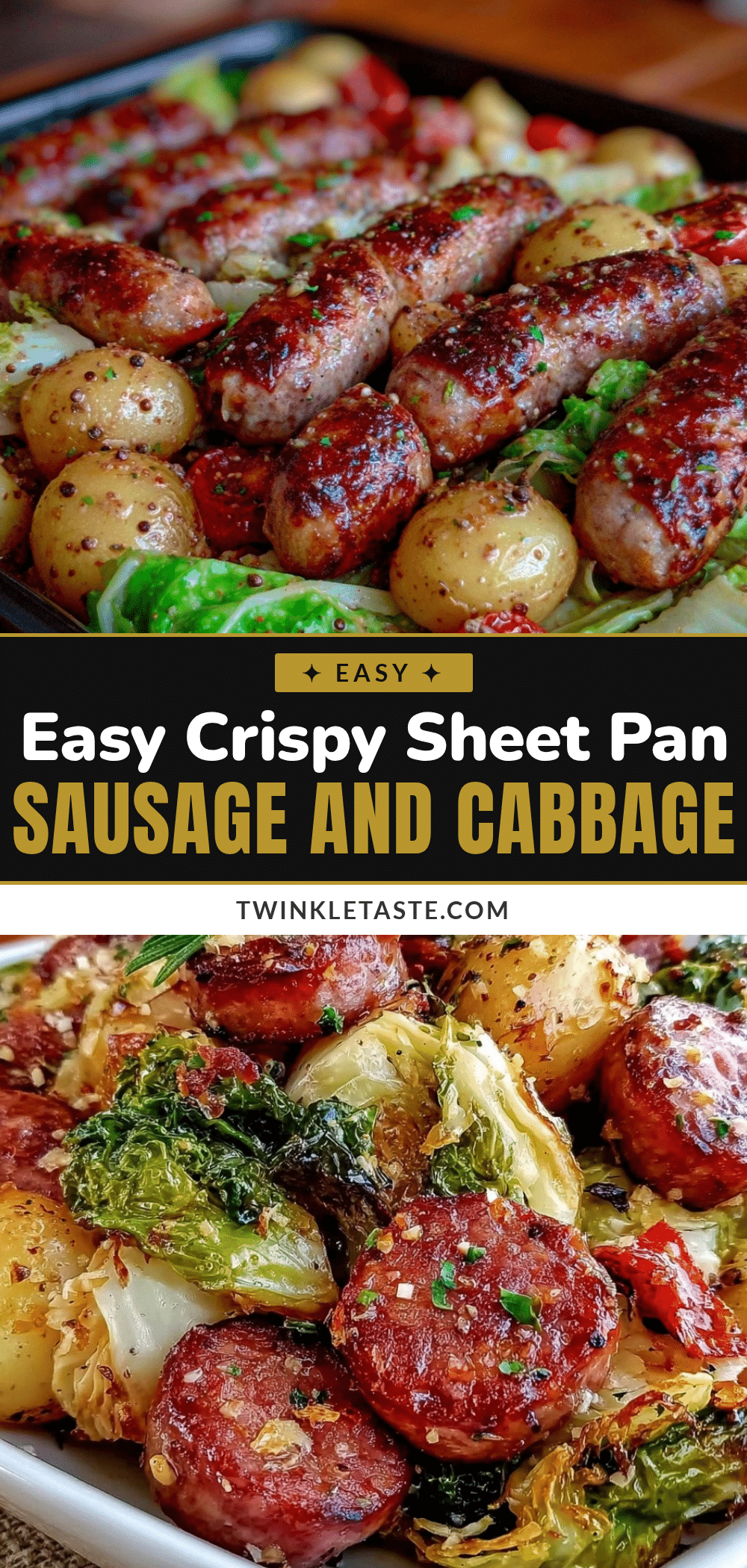 crispy sheet pan sausage and cabbage recipe