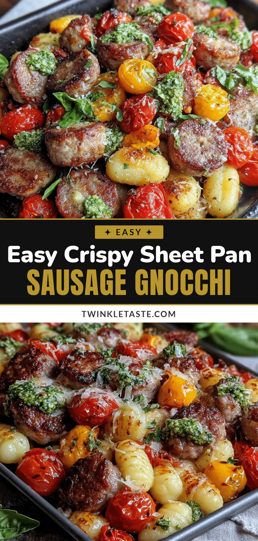 crispy sheet pan sausage and gnocchi recipe