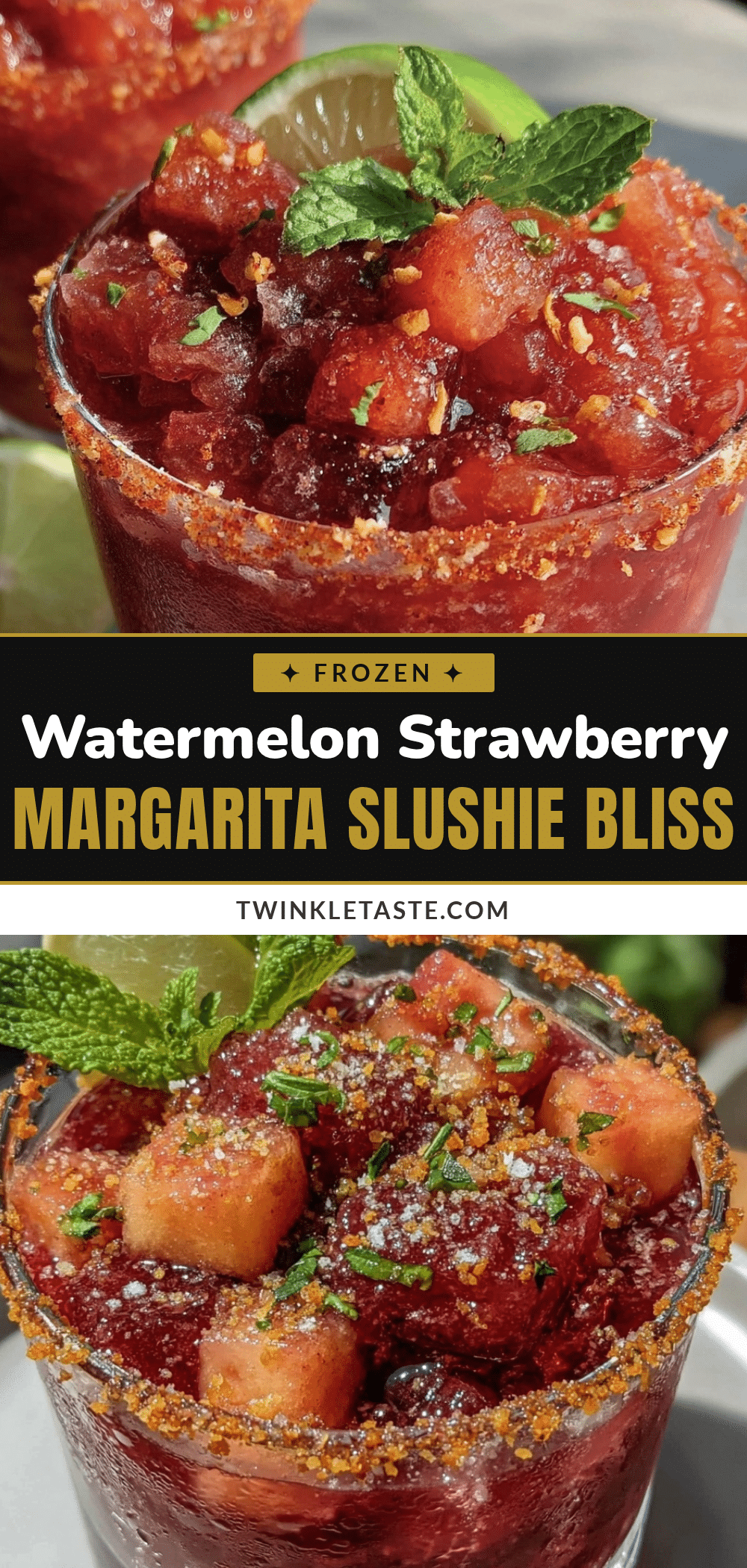 frozen watermelon strawberry margarita slushie recipe