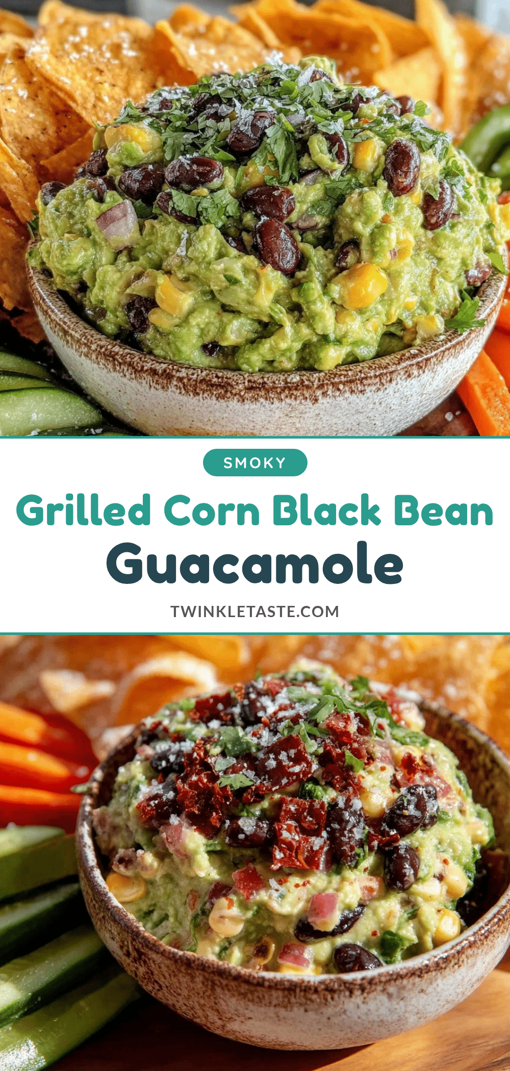 grilled corn and black bean guacamole dip recipe