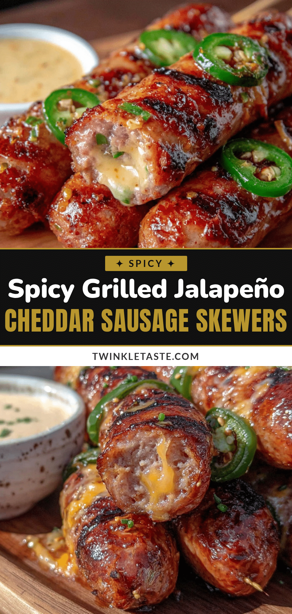 grilled jalapeño cheddar sausage skewers recipe